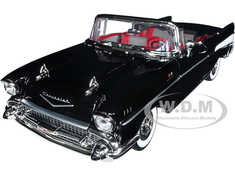 1957 Chevrolet Bel Air Convertible Black James Bond 007 "Dr. No" (1962) Movie 1/18 Diecast Model Car by Motormax diecast model