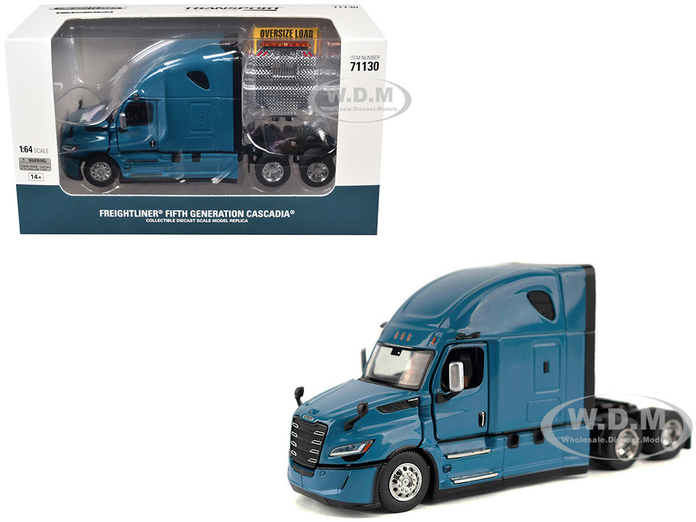 2025 Freightliner Cascadia Gen-5 Sleeper Cab Truck Tractor Signature Blue "Transport Series" 1/64 Diecast Model by Diecast Masters diecast model
