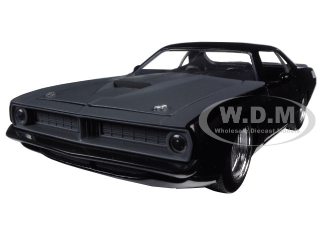 Letty's Plymouth Barracuda Matt Black "Fast & Furious 7" Movie 1/24 Diecast Model Car by Jada diecast model
