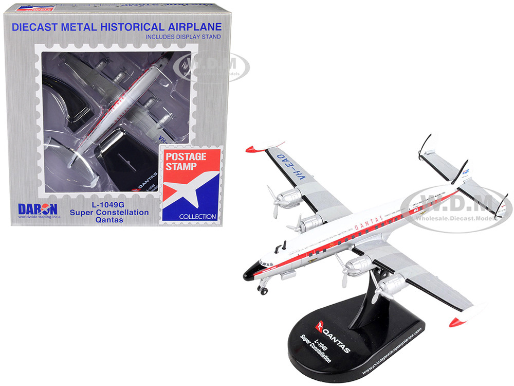 Lockheed L-1049G Super Constellation Commercial Aircraft "Qantas Airways" 1/300 Diecast Model Airplane by Postage Stamp diecast model