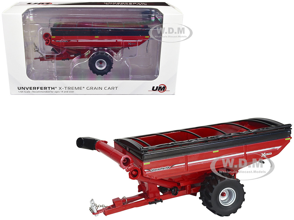 Unverferth X-Treme 1319 Grain Cart with Tires Red 1/64 Diecast Model by SpecCast diecast model