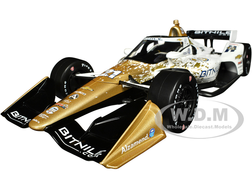 Dallara IndyCar #21 Rinus VeeKay "Bitnile" Ed Carpenter Racing (Road Course Configuration) "NTT IndyCar Series" (2023) 1/18 Diecast Model Car by Greenlight diecast model