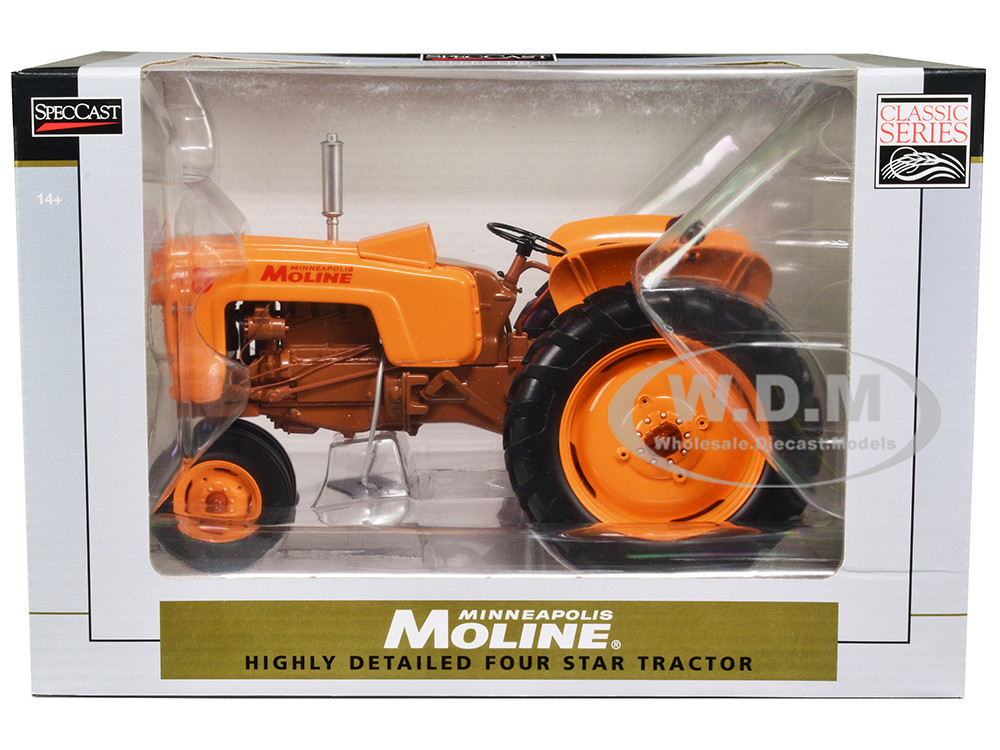 Minneapolis Moline Four Star Narrow Front Tractor Orange "Classic Series" 1/16 Diecast Model by SpecCast diecast model