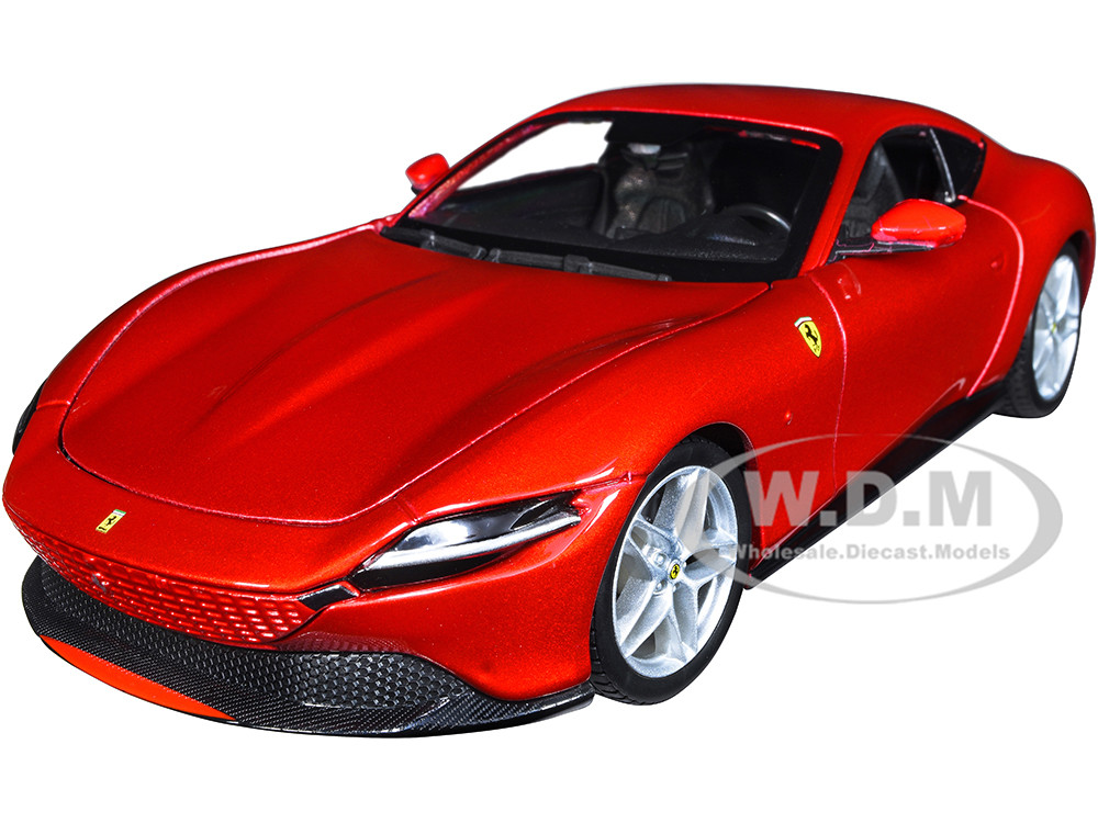 Ferrari Roma Red Metallic "Race + Play" Series 1/24 Diecast Model Car by Bburago diecast model