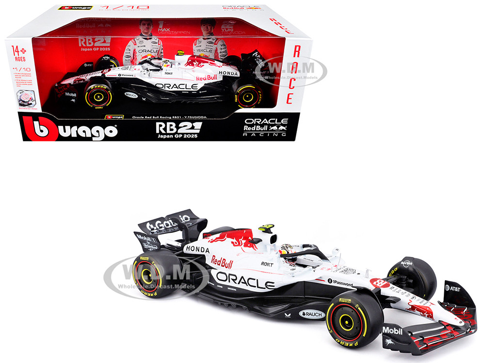 Red Bull Racing RB21 #22 Yuki Tsunoda "Oracle" Formula One F1 "Japanese GP" (2025) "Race" Series 1/18 Diecast Model Car by Bburago diecast model