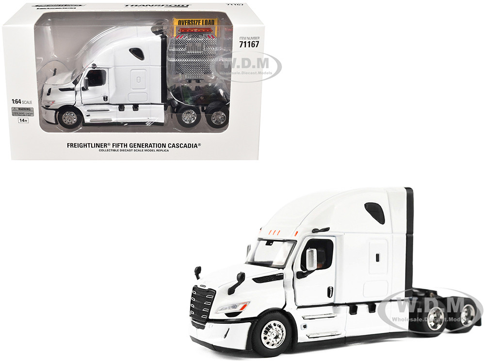 2025 Freightliner Cascadia Gen-5 Sleeper Cab Truck Tractor Winter White "Transport Series" 1/64 Diecast Model by Diecast Masters diecast model