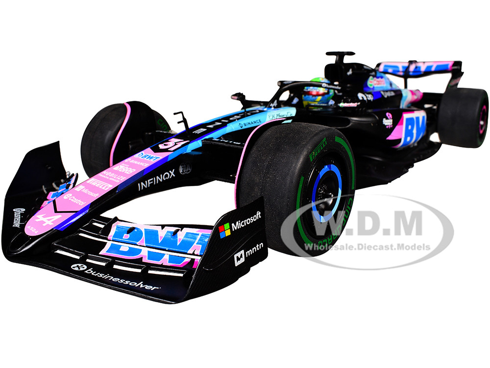 Alpine A524 #31 Esteban Ocon "BWT" 2nd Place Formula One F1 "Sao Paulo GP" (2024) "Competition" Series 1/18 Diecast Model Car by Solido diecast model