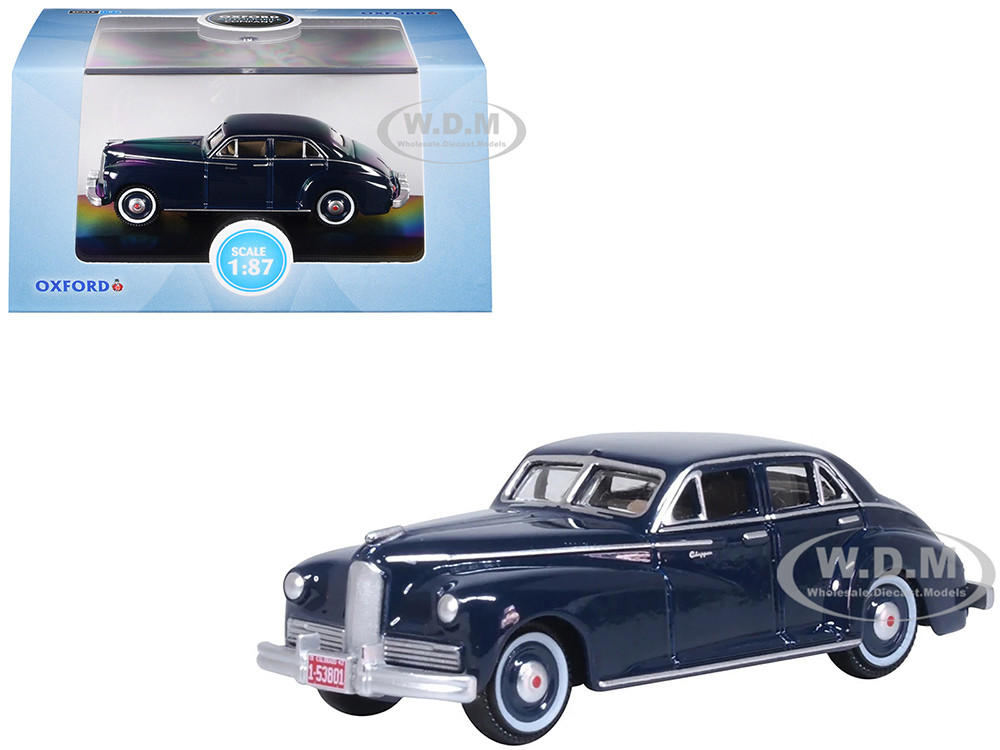 1942 Packard Clipper Touring Sedan Packard Blue 1/87 (HO) Scale Diecast Model Car by Oxford Diecast diecast model