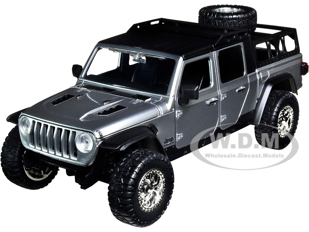 2020 Jeep Gladiator Pickup Truck Silver with Black Top "Fast & Furious" Series 1/24 Diecast Model Car by Jada diecast model