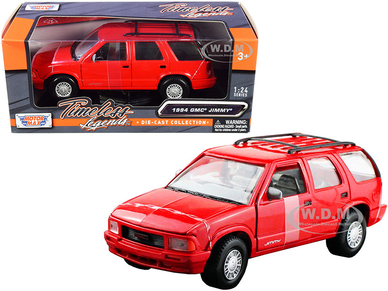 1994 GMC Jimmy with Roof Rack Red "Timeless Legends" Series 1/24 Diecast Model Car by Motormax diecast model
