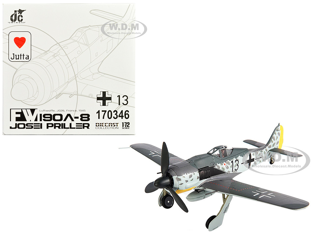 Focke-Wulf Fw 190A-8 Fighter Aircraft "JG 26 Schlageter, France" (1945) German Luftwaffe 1/72 Diecast Model by JC Wings diecast model