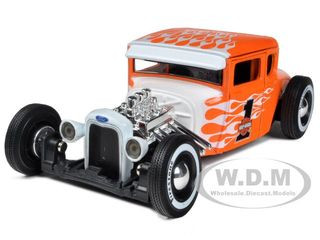 1929 Ford Model A #1 "Harley Davidson" Orange with White Flames 1/24 Diecast Model Car by Maisto diecast model