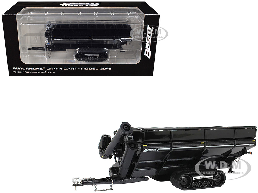Brent 2098 Avalanche Grain Cart with Equalizer Tracks Black Metallic 1/64 Diecast Model by SpecCast diecast model