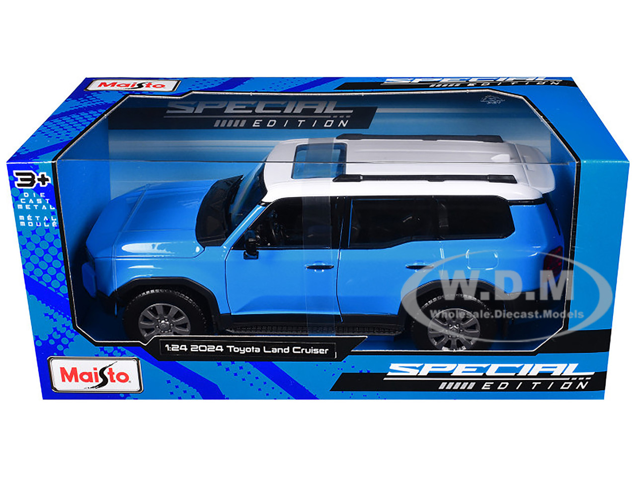 2024 Toyota Land Cruiser Blue with White Top "Special Edition" Series 1/24 Diecast Model Car by Maisto diecast model