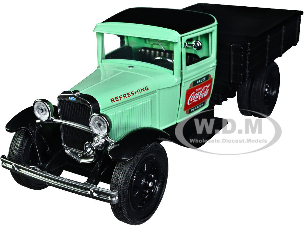1931 Ford Model AA Pickup Truck Light Green and Black "Pause. Refresh. Drink Coca-Cola" 1/24 Diecast Model Car by Motor City Classics diecast model