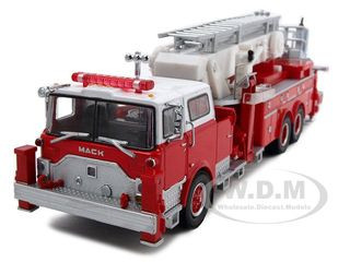 Mack CF Aerialscope Fire Engine Red and White Limited Edition to 1500 pieces Worldwide 1/64 Diecast Model by Code 3 diecast model