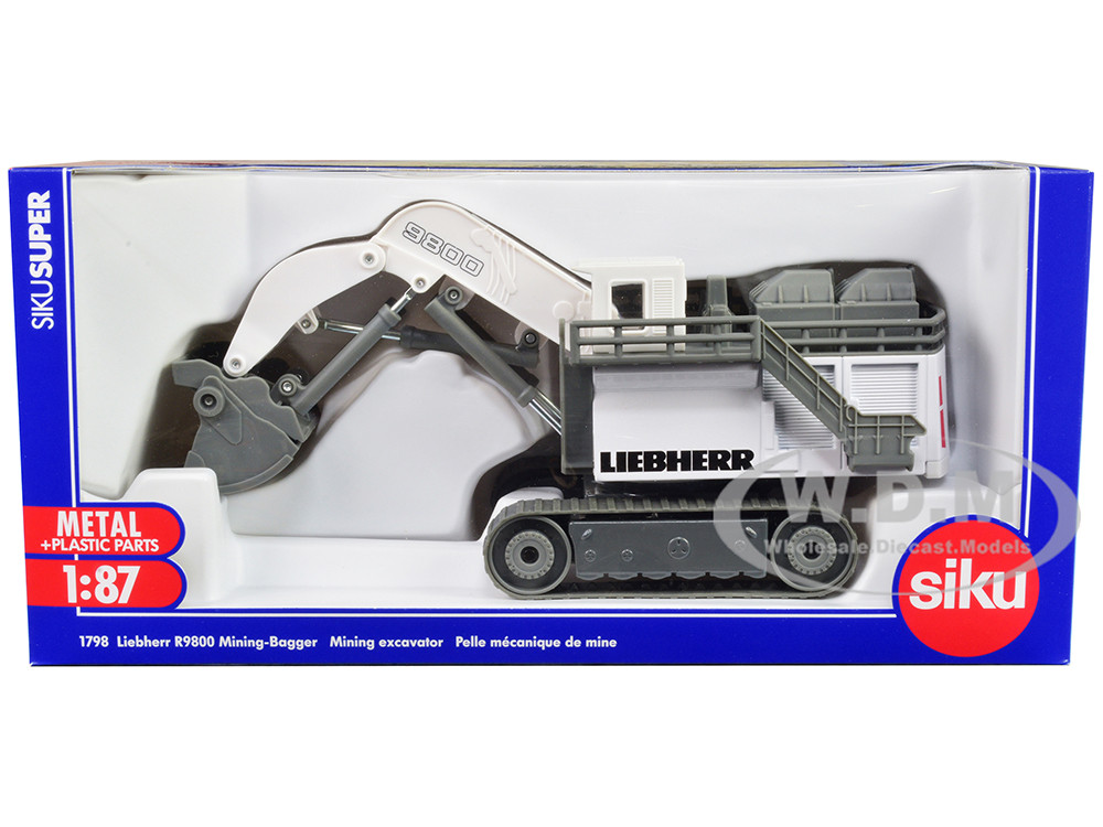 Liebherr R9800 Mining Excavator White and Gray 1/87 (HO) Diecast Model by Siku diecast model