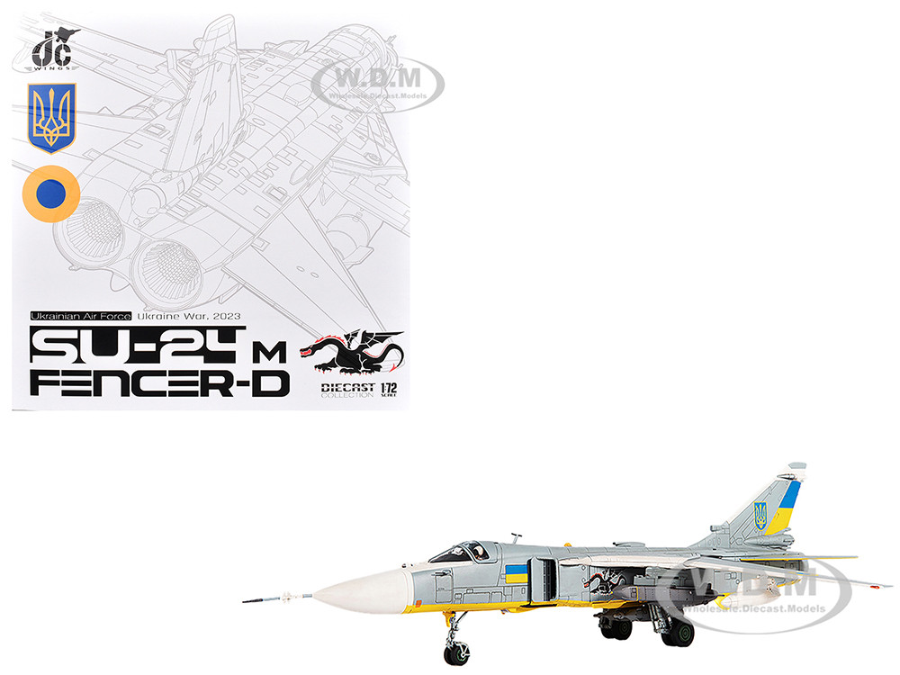 Sukhoi Su-24M Fencer-D Bomber Aircraft "Ukraine War" (2023) Ukrainian Air Force 1/72 Diecast Model by JC Wings diecast model