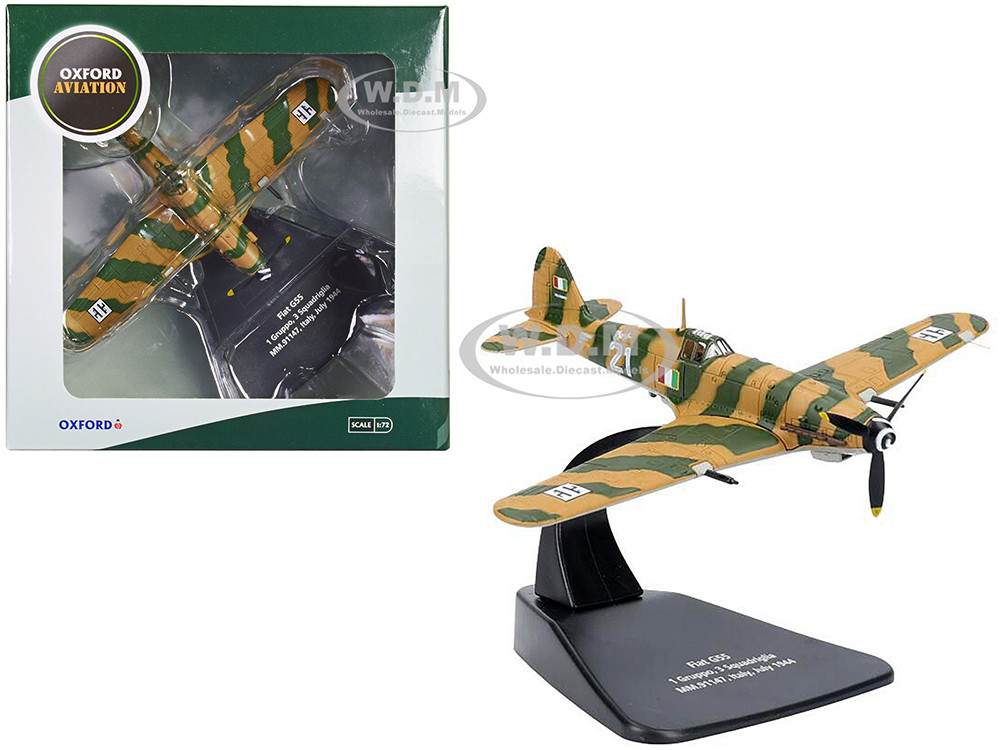 Fiat G55 Centauro Fighter Aircraft "1 Gruppo, 3 Squadriglia, MM.91147, Italy" (1944) Italian Air Force "Oxford Aviation" Series 1/72 Diecast Model Airplane by Oxford Diecast diecast model