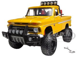 1966 Chevrolet C10 Fleetside Pickup Truck Off Road Yellow 1/24 Diecast Model by Motormax diecast model
