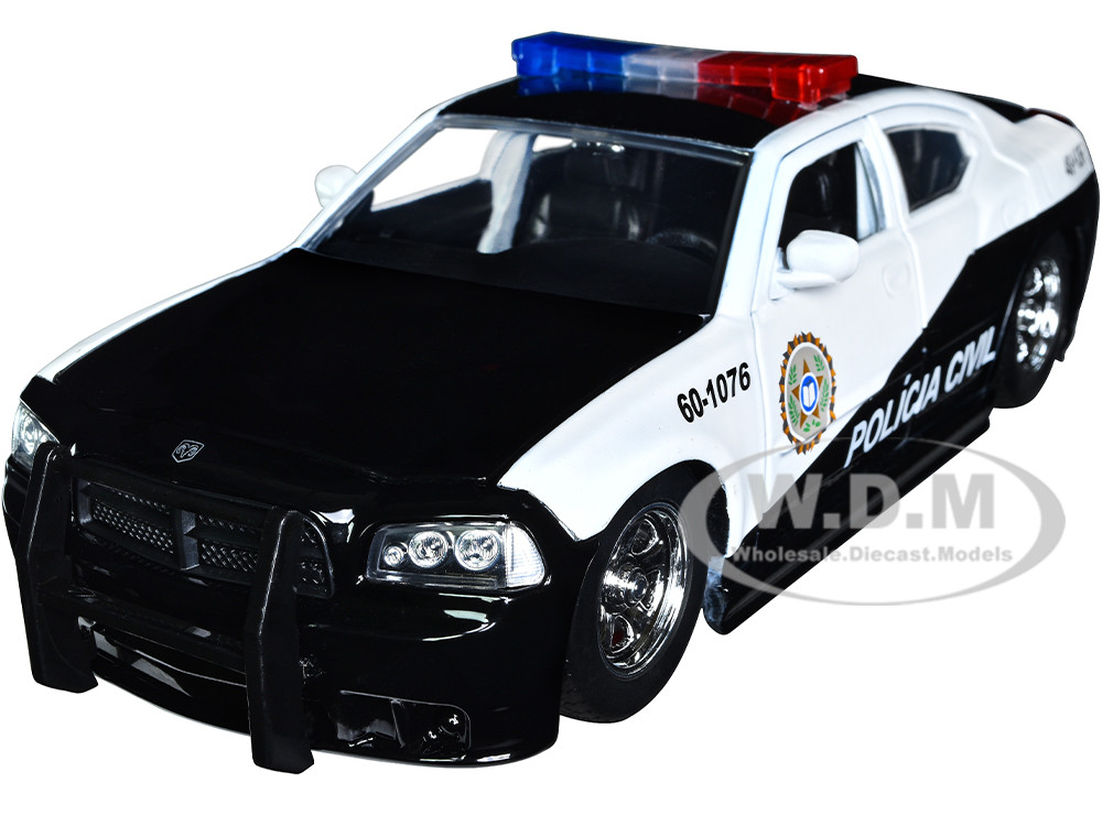 2006 Dodge Charger Police Black and White "Policia Civil" "Fast & Furious" Series 1/24 Diecast Model Car by Jada diecast model