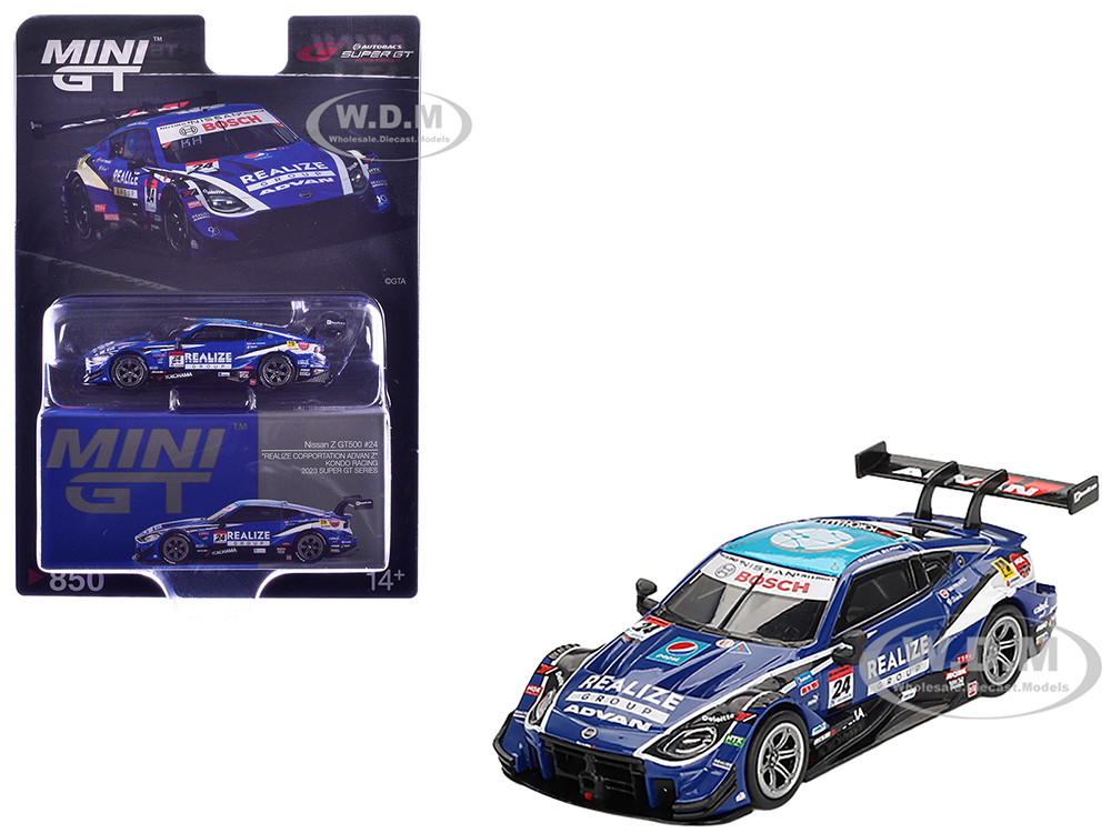Nissan Z GT500 #24 Daiki Sasaki - Kohei Hirate "Kondo Racing - Realize Group" "Super GT Series" (2023) Limited Edition 1/64 Diecast Model Car by Mini GT diecast model