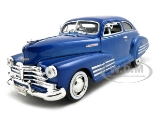 1948 Chevrolet Aerosedan Fleetline Blue 1/24 Diecast Model Car by Motormax diecast model