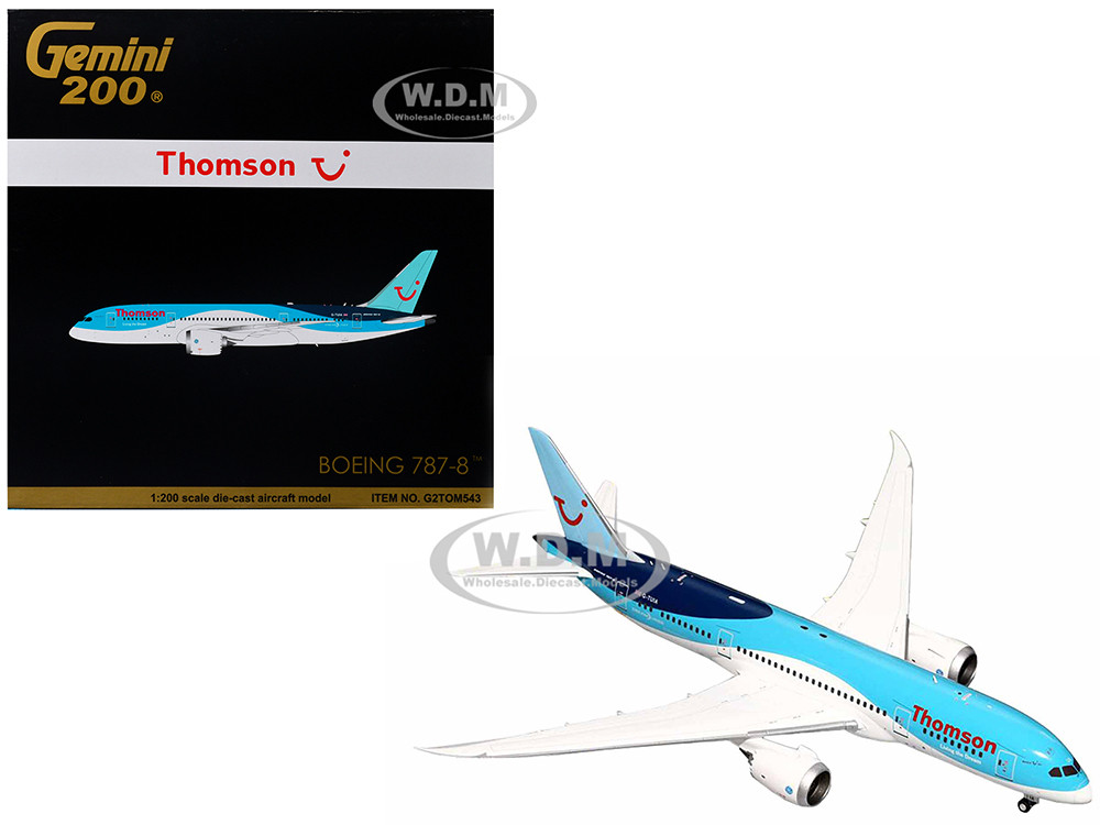 Boeing 787-8 Commercial Aircraft "Thomson - TUI Airways" Blue and White "Gemini 200" Series 1/200 Diecast Model Airplane by GeminiJets diecast model