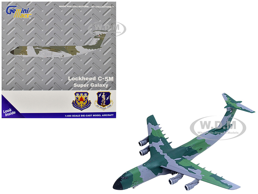 Lockheed C-5M Super Galaxy Transport Aircraft "New York Air National Guard, 105th Airlift Wing, Stewart Air National Guard Base" United States Air Force (68-0226) Green Camouflage "Gemini Macs" Series 1/400 Diecast Model Airplane by GeminiJets diecast model