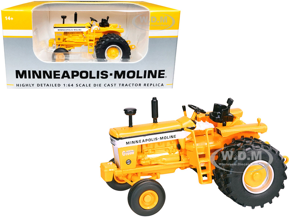 Minneapolis Moline G1000 Vista Tractor with Dual Wheels Yellow 1/64 Diecast Model by SpecCast diecast model