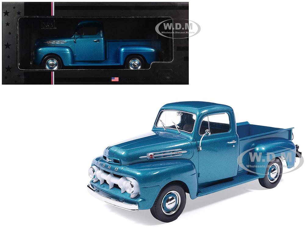 1952 Ford F1 Pickup Truck Blue Metallic 1/24 Diecast Model by IXO Models diecast model