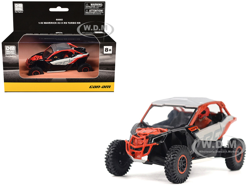 Can-Am Maverick X3 X RS Turbo RR Chalk Gray and Magma Red with Driver Figure 1/32 Diecast Model by BRP Models diecast model