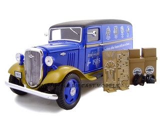 1935 Chevrolet Canopy Truck Blue Truck With Accessories 1/24 Diecast Model by Unique Replicas diecast model