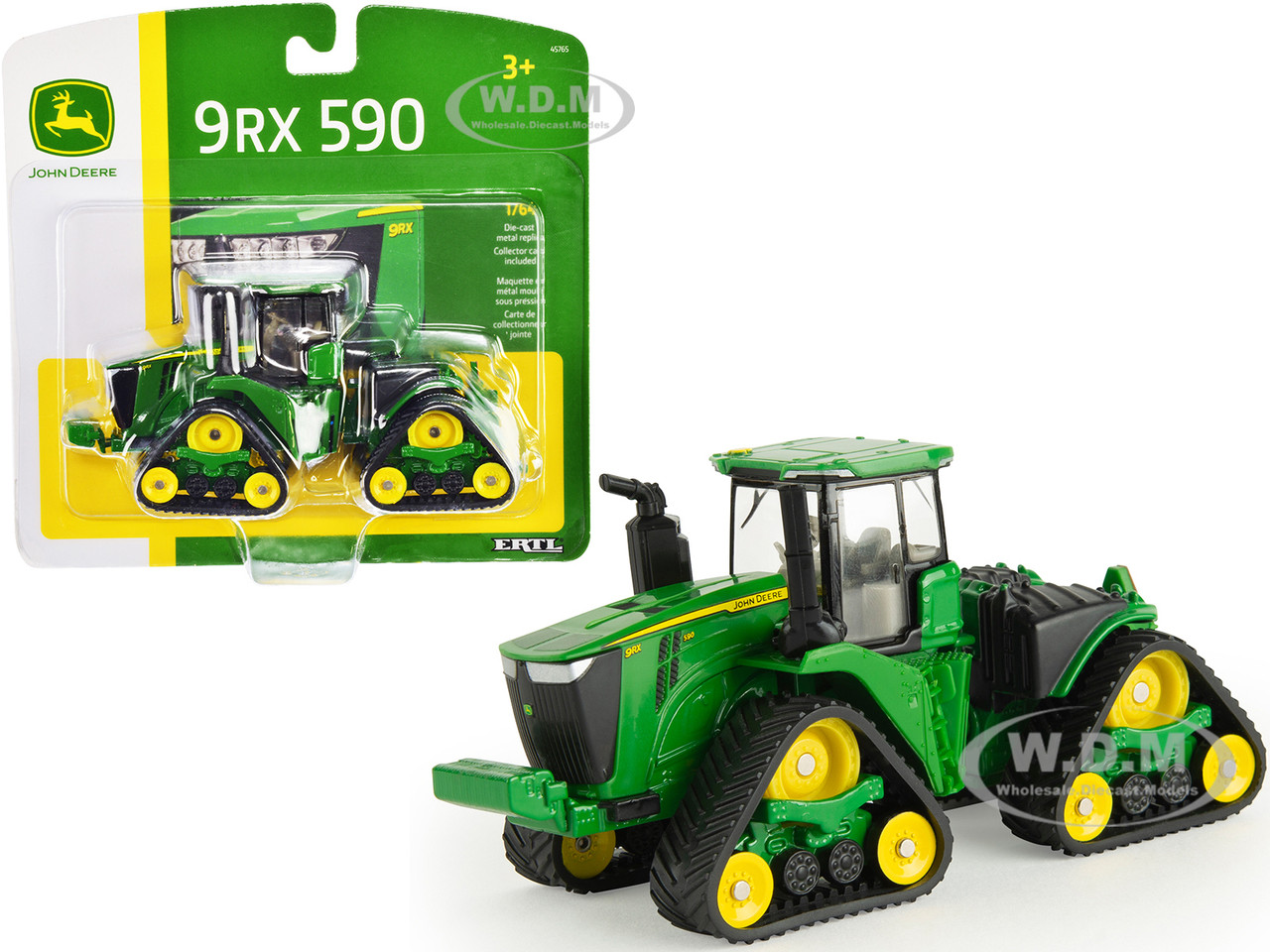 John Deere 9RX 590 Track-Type Tractor Green 1/64 Diecast Model by ERTL TOMY diecast model