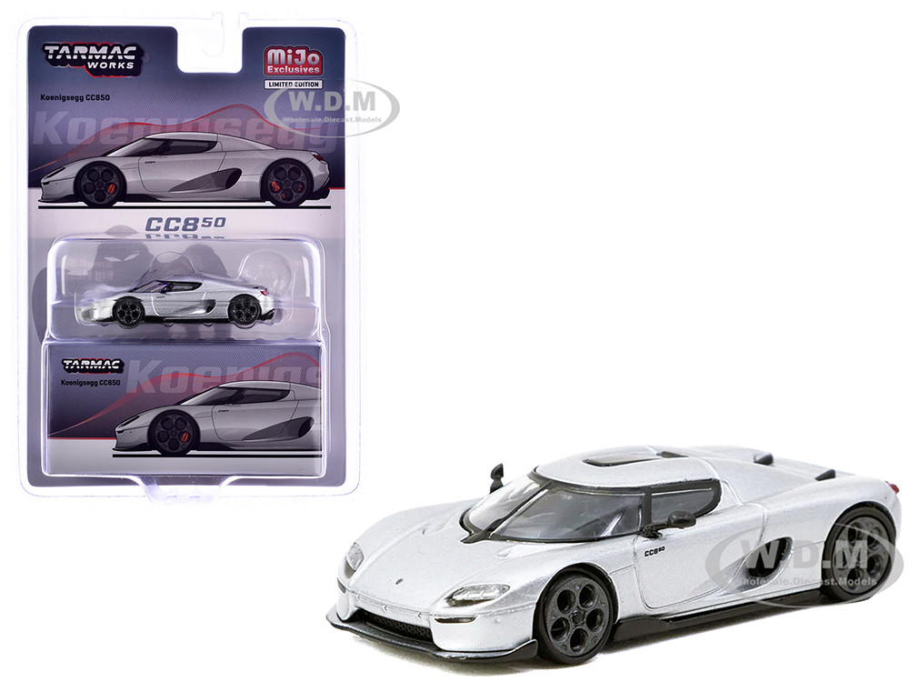 Koenigsegg CC850 Silver Metallic "Global64" Series 1/64 Diecast Model by Tarmac Works diecast model