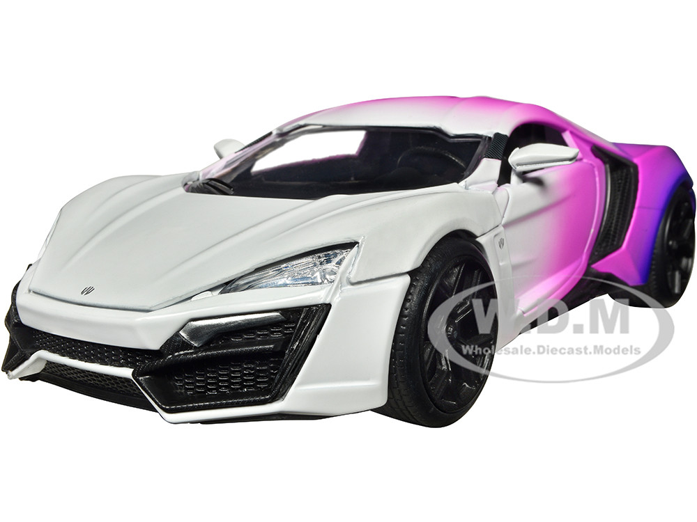 Lykan Hypersport White, Pink and Purple Gradient "Pink Slips" Series 1/24 Diecast Model Car by Jada diecast model