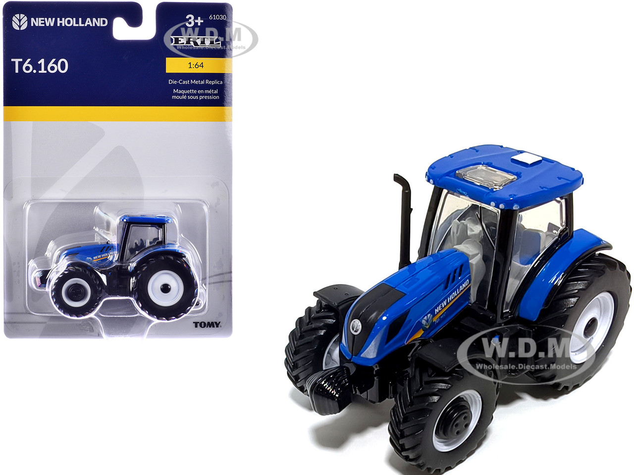 New Holland T6.160 Tractor Blue 1/64 Diecast Model by ERTL TOMY diecast model