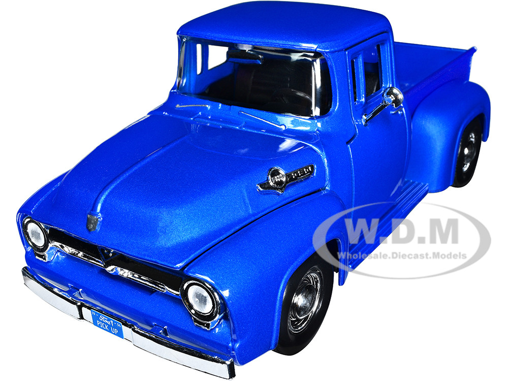 1956 Ford F-100 Pickup Truck Blue Metallic "American Classics" Series 1/24 Diecast Model Car by Motormax diecast model