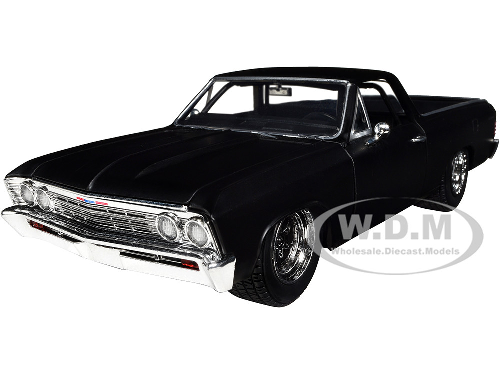 1967 Chevrolet El Camino Matt Black "Fast & Furious" Series 1/24 Diecast Model Car by Jada diecast model
