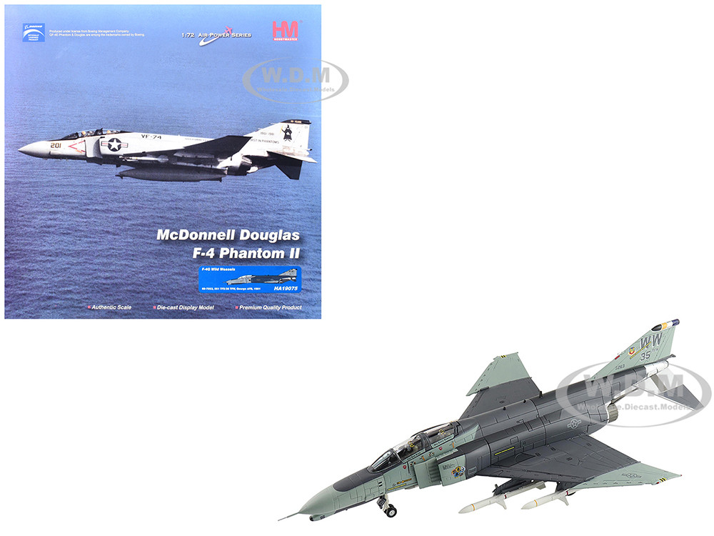McDonnell Douglas F-4G Phantom II Fighter-Bomber Aircraft "Wild Weasels, 69-7253, 561st TFS, 35th TFW, George AFB" (1991) United States Air Force "Air Power Series" 1/72 Diecast Model by Hobby Master diecast model