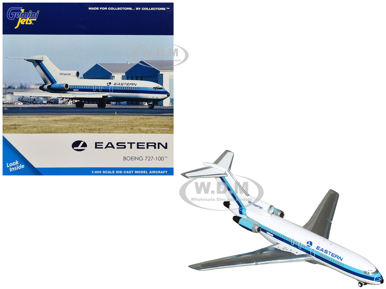 Boeing 727-100 Commercial Aircraft "Eastern Air Lines" (N8164G) White with Blue Stripes 1/400 Diecast Model Airplane by GeminiJets diecast model