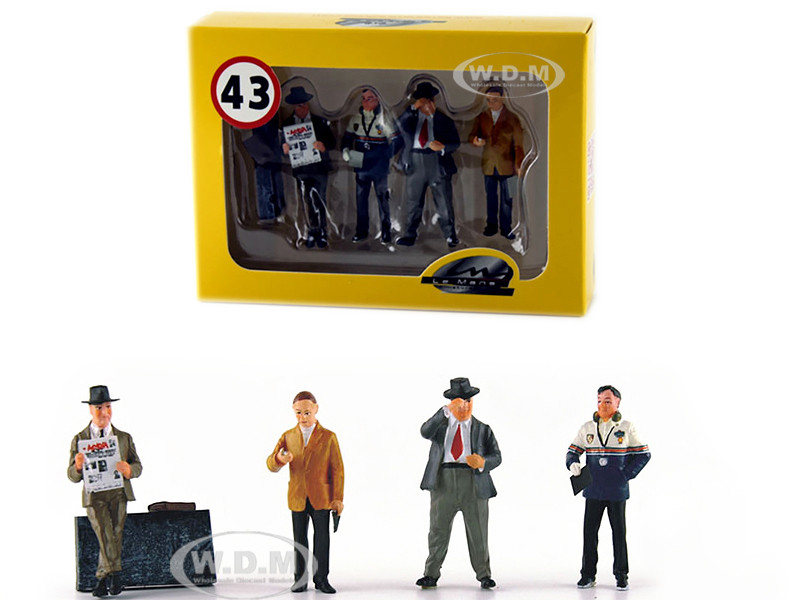 "Four Team Managers" Set of 4 Figurines for 1/43 Diecast Model Cars by Le Mans Miniatures diecast model