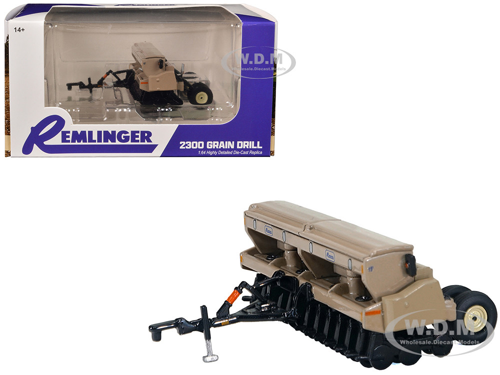Remlinger 2300 Grain Drill Beige and Black 1/64 Diecast Model by SpecCast diecast model