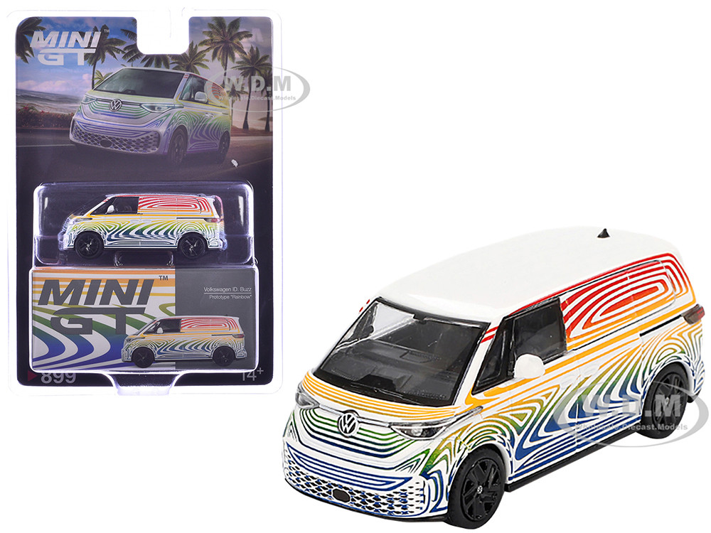 Volkswagen ID. Buzz Van Prototype "Rainbow" Limited Edition 1/64 Diecast Model Car by Mini GT diecast model