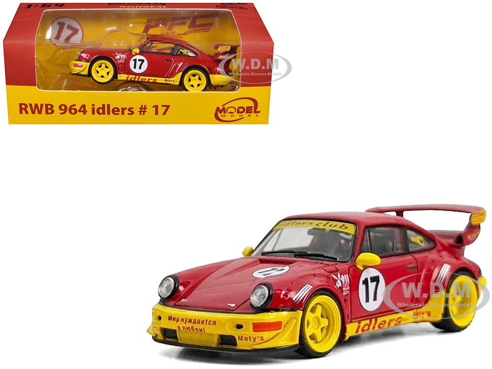 RWB 964 #17 "Idlers Club" Red with Yellow Accents 1/64 Diecast Model Car by Model Model diecast model