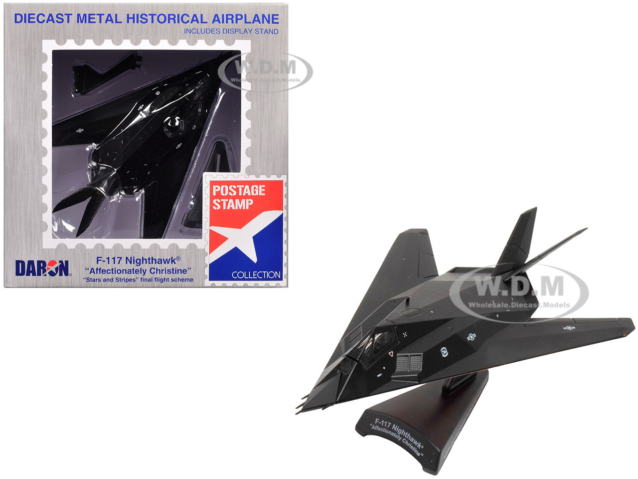 Lockheed F-117 Nighthawk Stealth Aircraft "Affectionately Christine - Stars and Stripes" United States Air Force 1/150 Diecast Model Airplane by Postage Stamp diecast model