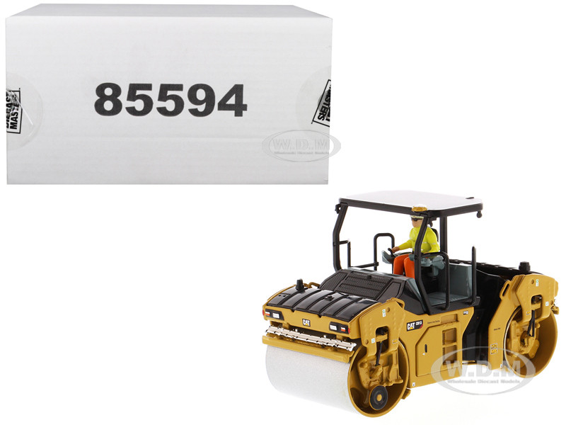 CAT Caterpillar CB-13 Tandem Vibratory Roller with ROPS (Roll Over Protective Structure) and Operator "High Line Series" 1/50 Diecast Model by Diecast Masters diecast model
