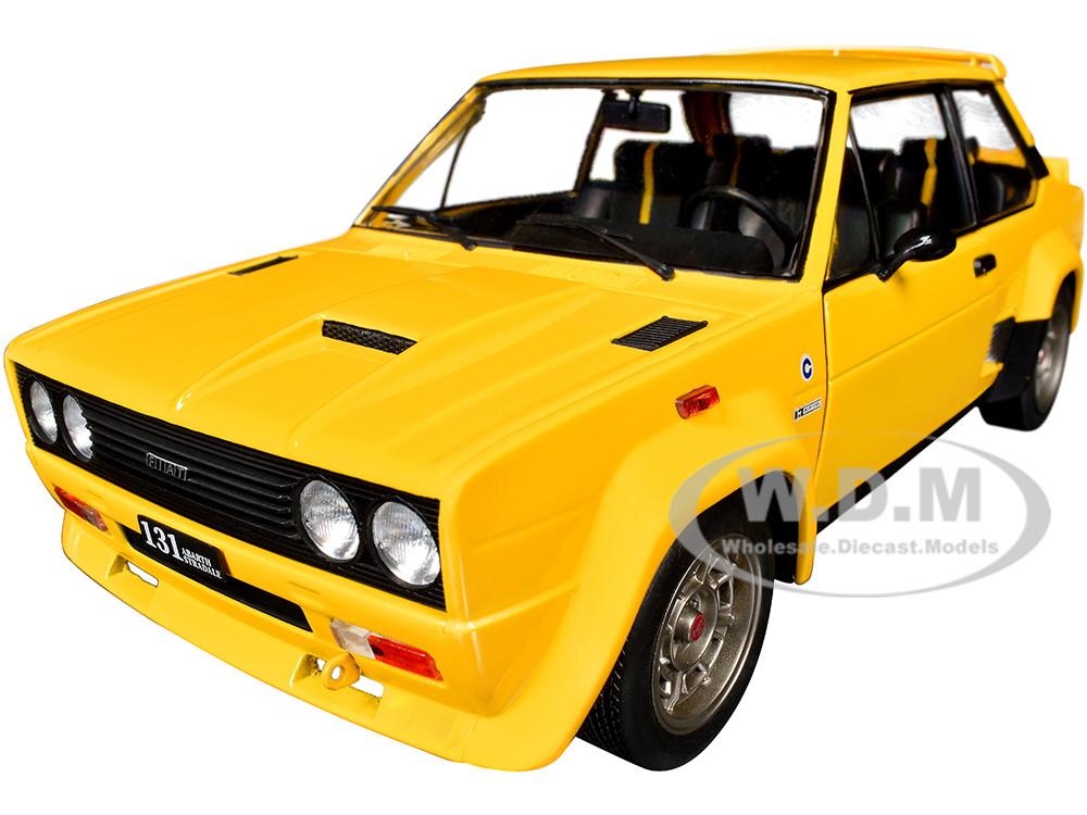 1980 Fiat 131 Abarth Yellow 1/18 Diecast Model Car by Solido diecast model