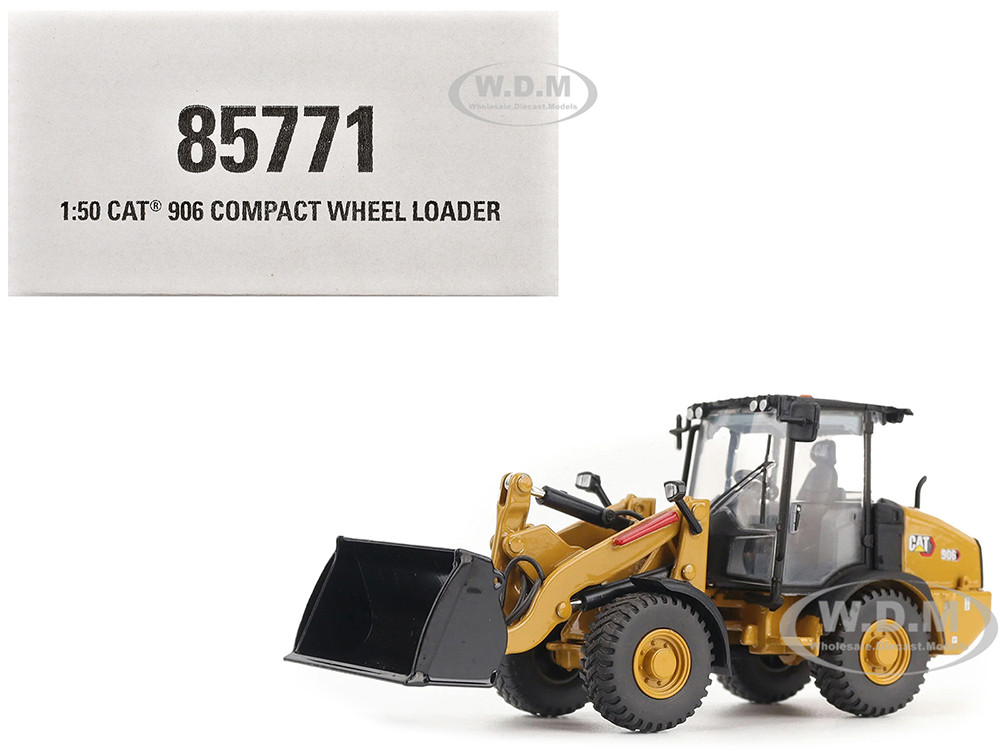 CAT Caterpillar 906 Compact Wheel Loader Yellow with Operator "High Line Series" 1/50 Diecast Model by Diecast Masters diecast model