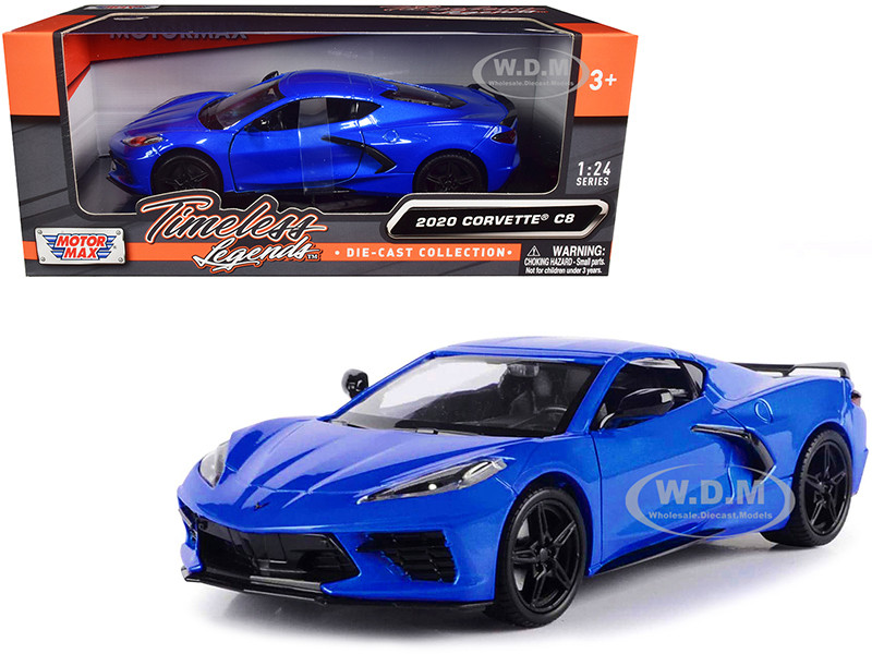 2020 Chevrolet Corvette C8 Stingray Blue Metallic "Timeless Legends" 1/24 Diecast Model Car by Motormax diecast model